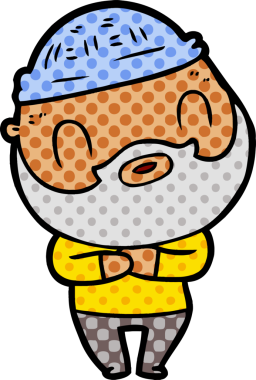 Bir insan tarafından çizilmiş sakallı bir adam.