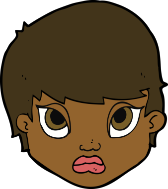 karikatür somurtan kadın bir insan tarafından çizilmiş.