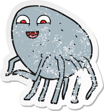 İnsan tarafından çizilmiş bir çizgi filmin gerilimli etiketi.