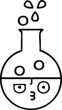 Bir insan tarafından çizilmiş bir test tüpünün çizgi çizimi