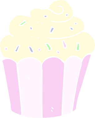 Bir insan tarafından çizilmiş kekin düz renk çizimi