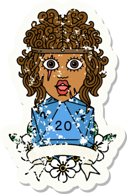 Retro Dövme Tarzı İnsan Barbarlığı Bir insan tarafından çizilmiş 20 zar ile