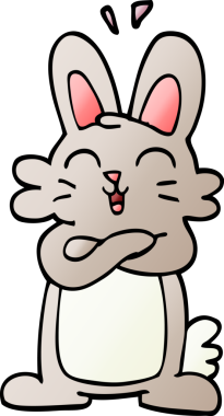 Bir insan tarafından çizilmiş şirin tavşan.