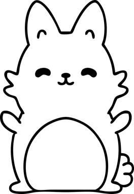 Bir insan tarafından çizilmiş mutlu bir tavşanın çizgi karalaması