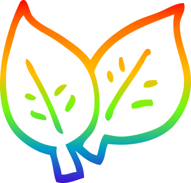 Bir insan tarafından çizilmiş yeşil yapraklardan oluşan bir çizgi çiziyorum.