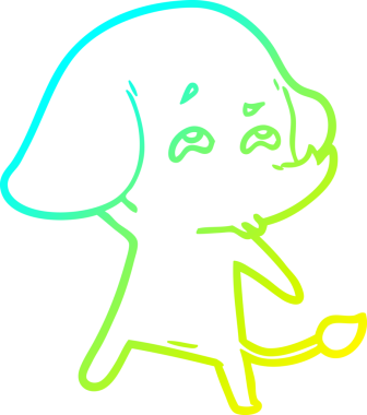 Bir insanın çizdiği karikatür fili çizimi.