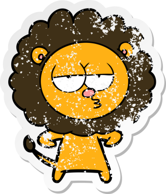 Bir insan tarafından çizilmiş sıkıntılı bir çizgi film çıkartması.