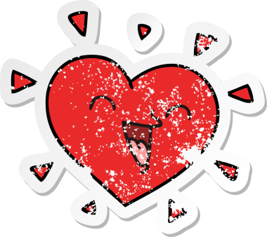 Bir insan tarafından çizilmiş garip bir el yazısı çizilmiş mutlu bir kalp.