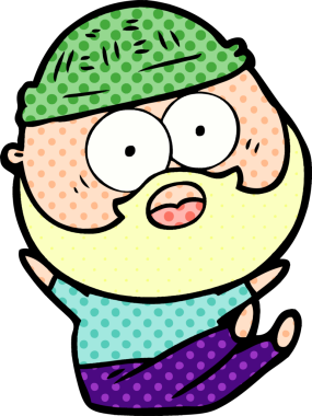 Bir insan tarafından çizilmiş sakallı bir adam.