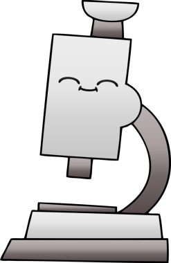 Bir insan tarafından çizilmiş mikroskobun gölgelenmiş karikatürü