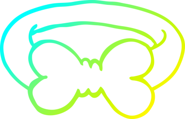 Bir insanın çizdiği çizgi film papyonunun soğuk gradyan çizgisi.