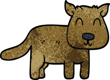 Bir insan tarafından çizilmiş sakin bir köpek.