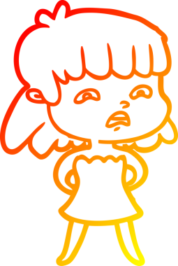 İnsan tarafından çizilmiş endişeli bir karikatür çizimi.