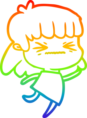 gökkuşağı gradyan çizimi bir insan tarafından çizilmiş bir karikatür kadın