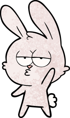 Bir insan tarafından çizilmiş şirin çizgi film tavşanı.