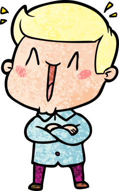 Bir insan tarafından çizilmiş heyecanlı bir çizgi film.