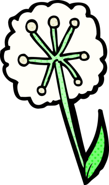 bir insan tarafından çizilmiş karahindiba.