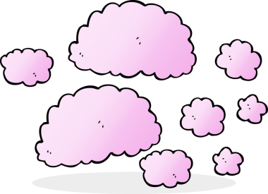 bir insan tarafından çizilmiş pembe bulutlar