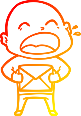 Bir insan tarafından çizilmiş kel adam diye bağıran çizgi film çizimi.