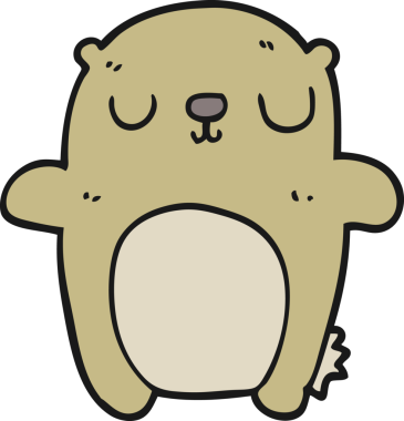 Bir insan tarafından çizilmiş çizgi film ayısı.