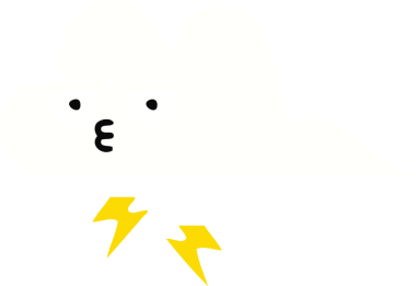 Bir insan tarafından çizilmiş bir gök gürültüsü bulutunun düz renk retro karikatürü