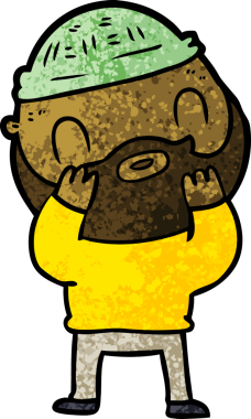 Bir insan tarafından çizilmiş sakallı bir adam.