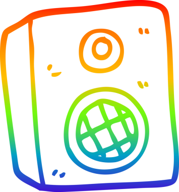 gökkuşağı gradyanı bir insan tarafından çizilmiş bir çizgi film hoparlörü çizimi