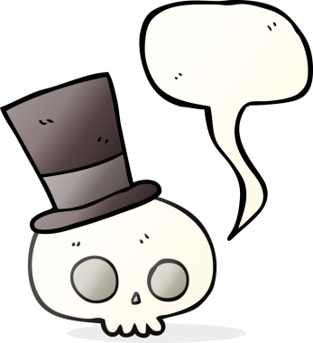 Bir insan tarafından çizilmiş silindir şapkayla serbest konuşma balonu karikatürü.