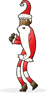 Bir insan tarafından çizilmiş Noel Baba çizgi filmi.