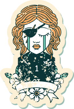 Retro Dövme Tarzı Ağlayan İnsan Haydut Doğal bir rulo bir insan tarafından çizilmiş