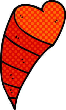 Bir insan tarafından çizilmiş karikatür kalp dekoratif elementi.