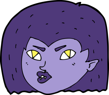 Bir insan tarafından çizilmiş vampir yüzü.