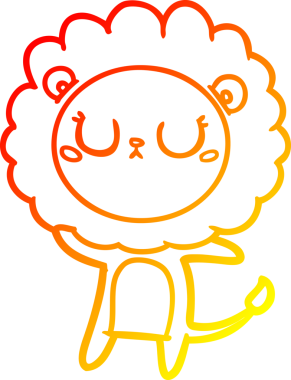 Bir insan tarafından çizilmiş karikatür aslanının sıcak çizgi çizimi