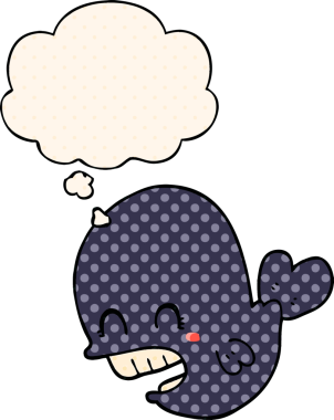 Çizgi roman tarzında bir insan tarafından çizilmiş düşünce balinası.