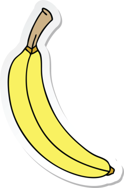 Bir insan tarafından çizilmiş tuhaf bir muzun çıkartması.