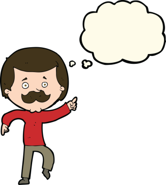 Bir insan tarafından çizilmiş bir düşünce balonuyla dans eden baba.