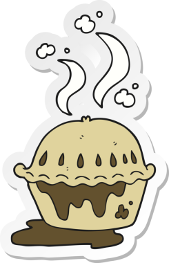 Bir insan tarafından çizilmiş sıcak turta etiketi.