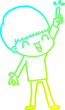 Bir insan tarafından çizilmiş mutlu çizgi film çocuğu çizimi.