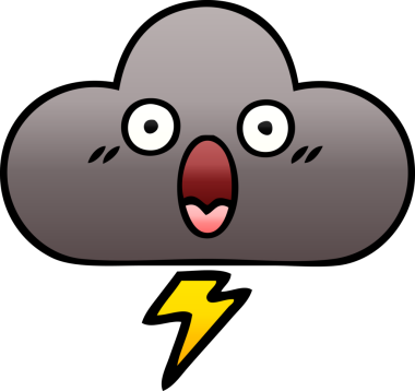 Bir insan tarafından çizilmiş bir fırtına bulutunun gölgelenmiş karikatürü