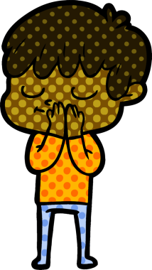 Bir insan tarafından çizilmiş mutlu çocuk çizgi filmi.