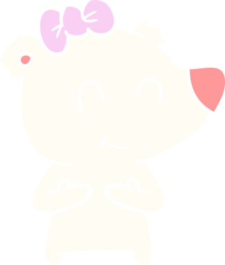 Bir insan tarafından çizilmiş dişi kutup ayısı düz renkli çizgi film.