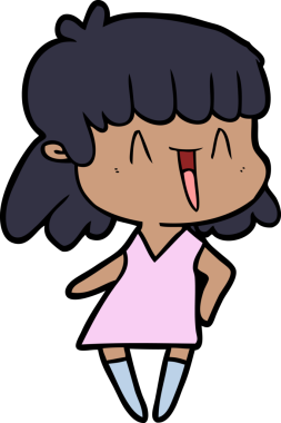 Bir insan tarafından çizilmiş karikatür kadın.