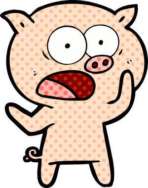 Bir insan tarafından çizilmiş domuz bağırması.