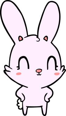 Bir insan tarafından çizilmiş şirin çizgi film tavşanı.