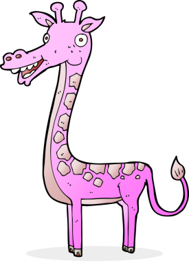 Bir insan tarafından çizilmiş bir zürafa.