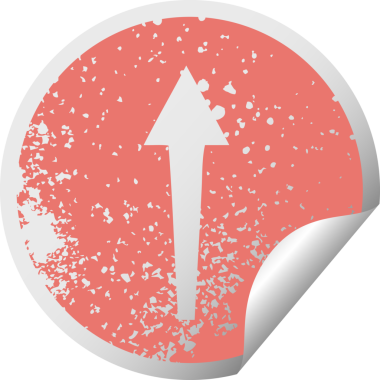 sıkıntılı dairesel soyma etiketi bir insan tarafından çizilmiş tuhaf sembol oku