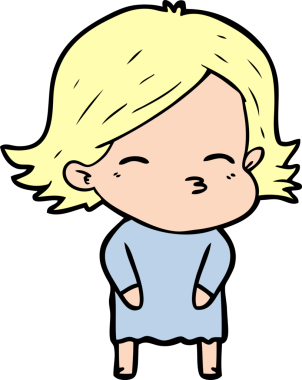 Bir insan tarafından çizilmiş karikatür kadın.