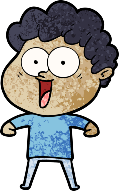 Bir insan tarafından çizilmiş mutlu bir adam.