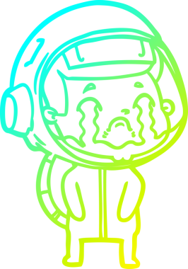 Bir insan tarafından çizilmiş ağlayan astronot çizgi filmi.