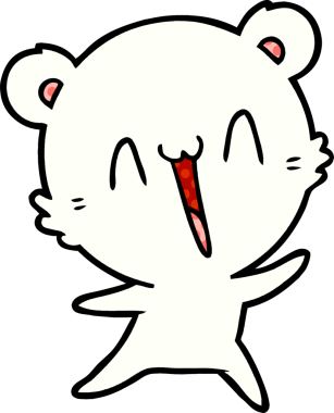 Bir insan tarafından çizilmiş mutlu kutup ayısı karikatürü